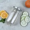 Botella de Bebida Simple de Moda 350ml Portátil Sellada Botella de Jugo Desechable Para Llevar Plástico Botella para Bebidas Frías Botella de Boca Ancha