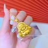 O mesmo estilo de ouro de areia antigo incrustado com pingente de Buda de barriga grande de diamante corrente de clavícula feminina
