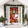 Fundo de atmosfera de festa transfronteiriça com tema de Natal, cortina de porta, capa de porta, decoração de porta para uso doméstico, adesivo de porta da frente, decoração festiva para casa