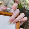 Explosiones del Libro Rojo Usando Uñas Postizas Sentido Avanzado Piezas de Uñas Hechas a Mano Amor Francés Perla Dulce Fresco Viento Uñas Postizas