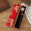 Caja de Empaque Cubierta Cielo y Tierra con Flor y Brocado Estilo Chino Caja de Papel para Empaque de Joyería Caja de Exhibición Larga para Regalo