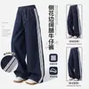 Calça jeans para meninas, estilo fino de primavera e outono, calça wide leg para meninas, calça de outono para crianças, calça casual para estudantes do ensino fundamental, calça comprida para estudantes