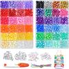 Cuentas de barril, cuentas con agujeros grandes, cuentas en caja, bricolaje, cuentas de poni acrílicas, material para cuentas, accesorios, oferta especial de Amazon