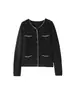 Nuevo Cárdigan de Punto de Cachemira Otoño/Invierno 2026 para Mujer, Abrigo Suéter de Manga Larga, Bloque de Color Cuello Redondo, Top de Estilo Elegante