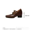 Zapatos Mary Jane cuadrados de 8 cm de altura con tiras cruzadas, mocasines de tacón grueso estilo ballet nuevos para mujer 2026