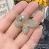 Anel de Flor de Zircônia de Novo Estilo Europeu e Americano para Banquete Simples Luxuoso Atmosférico com Abertura Total em Diamante Anel Ajustável para Mulheres