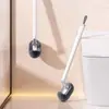 Cepillo de Inodoro Doméstico Sin Esquinas Muertas Cepillo de Inodoro Cerdas Suaves Mango Largo Cepillo de Inodoro para Baño Colgante de Pared Cepillo Limpiador de Inodoro
