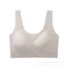 Sujetador sin costuras ultra delgadp con sensación de hielo para verano, copas fijas, transpirable, sin varillas, soporte lateral para el pecho, estilo camiseta