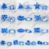 Atacado de Zircônia Aquamarina de Alta Temperatura com Incrustação de Cera, Pedras Soltas de Zircônia Aquamarina Artificial CZ Azul Brilhante com Fundo Pontiagudo e Formatos Especiais