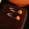 Pendientes de Calabaza de Halloween de Diseño Original, Lindos y Personalizados, Pendientes de Diseño de Nicho Versátiles, Pendientes sin Perforación, Pendientes de Clip