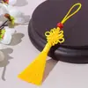 Mini Borla Nudo Chino Colgante No. 7 Colgante para Teléfono Móvil Nudo Chino Pequeño de 6 Placas Marcapáginas Antiguo Colgante con Borla Venta al por Mayor