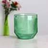 Taza de Vidrio Rayada Soplada a Mano Personalizada por el Fabricante Color Macarrón Restaurante Creativo Color Dopamina Vaso de Agua
