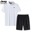 Camiseta Deportiva de Manga Corta Estilo Nuevo Verano 2026, Top Casual de Negocios con Media Cremallera y Conjunto de Pantalones, Estilo Delgado de Seda de Hielo