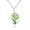 Estilo Retro Europeo y Americano Cristal de Vidrio de Doble Cara Planta Árbol de la Vida Flor Seca Colgante de Mariposa Collar de Flor Inmortal para Dama