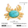 Accesorios Transfronterizos de Acero Inoxidable Incrustaciones de Diamante Piedra Natural Serie Playa Océano Colgante de Pulpo Joyería Fina de Oro de 18 Quilates