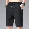 Pantalones Cortos Cruzados de Seda de Hielo para Hombre, Estilo Coreano de Verano, Talla Grande, Etiqueta Negra, Pantalones de Cinco Puntos, En Stock, Marcas Nacionales de Primer y Segundo Nivel