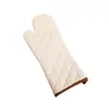 Algodón Lino Blanco Crudo Engrosado Resistente a Altas Temperaturas Anti quemaduras Aislamiento Térmico Guantes para Hornear Horno Soporte para Sartén Soporte para Olla Guantes para Horno de Microondas