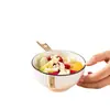 Juego de Cuencos y Platos Rayados Verticales Antideslizantes Minimalistas de Lujo Ligero para el Hogar, Cuenco para Sopa, Plato para Pescado, Juego de Vajilla de Cerámica, Plato de Combinación Libre, Regalo