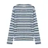 Cuello henley, ligero, transpirable, camiseta de manga larga a rayas color block, nuevo estilo de otoño, secado rápido, corte holgado, prenda exterior casual, moderna