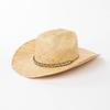 Chapéu de cowboy de aba grande de ráfia, tecido à mão, moda masculina e feminina europeia e americana, com contas coloridas, cinto decorativo, protetor solar para viagens ao ar livre