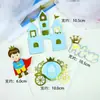 Topo de Bolo de Aniversário com Tema Azul com Estrelas, Moinhos de Vento e Nuvens para Celebrações de 100 Dias, Primeiro Aniversário e Mêsversário de Meninos