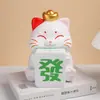 Grande Cofrinho Gato da Sorte em Resina, Decoração de Casa de Gato Luxuosa e Fofa, Decoração de Presente, Pote de Economia