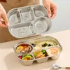 Plato de Acero Inoxidable 316 Transfronterizo para Comida Rápida Plato Compartimentado para Comer para Niños Bebés Plato para el Almuerzo de Jardín de Infancia Plato de Frutas de Dibujos Animados
