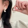 Pendientes de Perla y Hoja con Incrustaciones de Diamante Estilo Barroco Suaves y Frescos Estilo Francés Moda de Nicho Elegantes de Lujo Ligero Versátiles