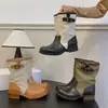 Botas retrô com salto empilhado, sapatos de cowboy western, novo modelo 2026, salto grosso, sola grossa, botas de equitação, botinhas estilo britânico
