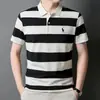 Venta Directa de Fábrica 2025 Nuevo Verano Rayas Manga Corta Casual Tendencia Marca Camisa Polo Bordada para Hombre Moda Versátil