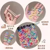 Gomas para el Cabello Estilo Coreano en Lata, 400 Piezas, Anillos de Toalla Plegados de Colores Graduados, Bandas para el Cabello Lisas de Colores Caramelo para Niñas