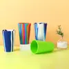 Amazon Más Vendido Taza de Silicona de 480 ml Color Mixto Copa de Vino de Silicona Resistente a Caídas Goma Suave Taza de Cerveza Taza de Agua Portátil