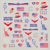 Fabricantes directos pegatinas para uñas impermeables bandera del Día de la Independencia de Estados Unidos pegatinas para uñas 5D en relieve pegatinas para esmalte de uñas DIY