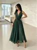 2026 Comercio electrónico transfronterizo europeo y americano Amazon elegante vestido de noche nuevo sin mangas con cuello en V estilo francés