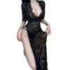 Conjunto Personalizado de Lingerie Sexy Feminina com Renda e Meia-calça Sexy, Camisola Sexy Transparente, Pura Sedução, Pijama Sexy para Casa