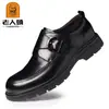 Zapatos de Cuero Casuales Versátiles para Hombres Mayores, Estilo Británico, Zapatos de Negocios, Nuevos de Primavera y Verano, Tendencia, Suela Suave, Suela Gruesa Negra, Transpirables