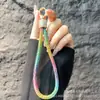 Nuevo Modelo de Comercio Exterior Cadena para Teléfono Full Diamante, Correa de Muñeca Colorida con Pedrería para Teléfono, Cadena Colgante de Llavero Giratorio Venta al por Mayor