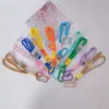 Muñeca de Cuerda Trenzada Llavero de Cuerda de Felpa Cadena Doble para Teléfono Móvil Mosquetón de Nailon Accesorios Colgantes Hechos a Mano para Teléfono Móvil