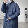 Estilo Chino Acolchado Engrosado Algodón y Lino Retro Zen Bata Abrigo de Algodón Longitud Media Nuevo Traje Tang Chino Ropa de Algodón del Noreste