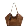 Bolso de Mano Frosted Velvet Retro Nuevo 2026 para Mujer, Gran Capacidad, Para el Trabajo, Bolso de Hombro Único, Sensación de Alta Gama, Bolso de Hombro de Nicho
