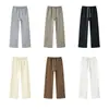 Pantalones Deportivos Casuales de Algodón Puro Pesado Estilo Americano Personalizados de la Isla Cai Xiang para Hombre, Pantalones de Pierna Recta Sueltos de Alta Gama, Pantalones de Moda Urbana para Hombre