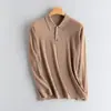 100% Caxemira Pura Masculina Imitação Fina Fio 68 Gola Polo Casual Business Versátil Peça Básica Malha Outono e Inverno Novo Estilo