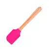Espátula creativa de silicona con forma de diamante y mango de bambú, espátula de madera para crema para hornear, espátula de silicona para mantequilla de color para hornear