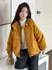 Nuevos estilos de otoño e invierno para niñas: chaqueta cálida acolchada con cuello de muñeca, forro de borrego mongol, adecuada para estudiantes