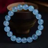 Pulsera Hidratante de Cristal de Calcedonia Aguamarina Natural Aguamarina Azul Hielo Transferencia Círculo Único Pulsera de Pareja para Hombre y Mujer Lote