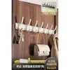 Perchero de Ropa Montado en la Pared Detrás de la Puerta, Adhesivo Fuerte, Resistente, Sin Taladro, Fila de Ganchos para Ropa de Baño