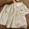 Nuevo Conjunto de Pijamas de Verano para Pareja, Hombres y Mujeres, Algodón Nube, Manga Corta, Pantalón Corto, Cardigan de Solapa, Dibujos Animados, Ropa de Casa