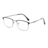 Nuevo marco metálico de media montura para cejas, gafas retro, marco para hombres, se puede equipar con lente plana avanzada anti-luz azul para miopía, al por mayor 25