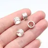 9,1X9,1X6,1Mm 1,05g Joias de Prata Antiga Padrão Xadrez Feito à Mão Contas com Furo Grande Contas Espaçadoras