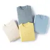 Suéter 100% Cachemir Puro Infantil para Niños y Niñas Nuevo Cuello Redondo Color Sólido Jacquard Jersey Casual Suéter Base Cálido